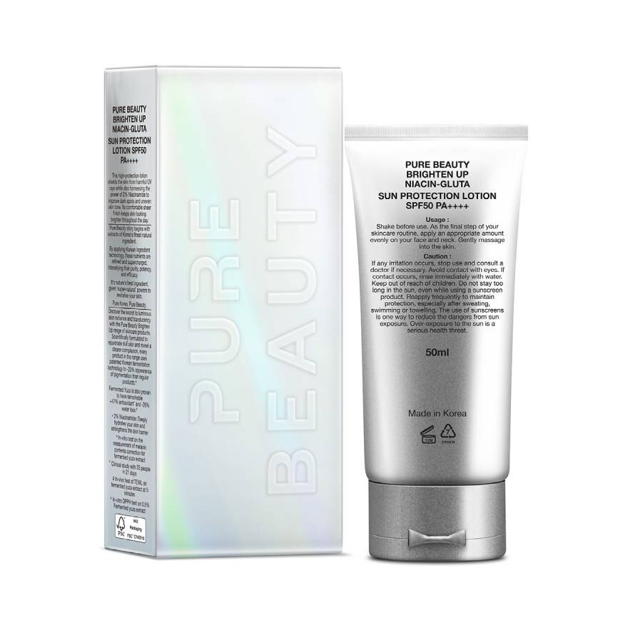Pure Beauty Brighten Up Niacin-Gluta Sun Protection Lotion SPF50 PA++++ 50ml.