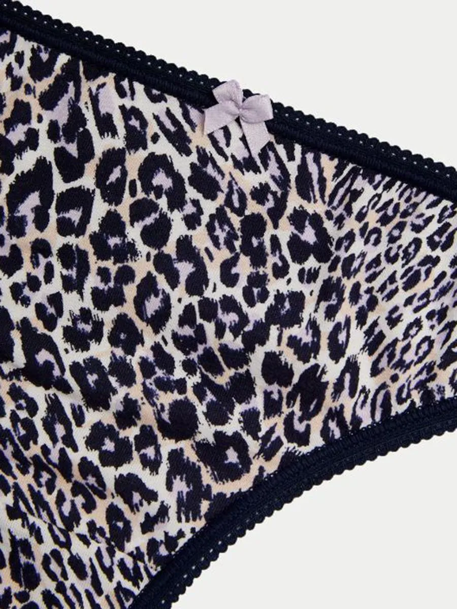 MARKS & SPENCER Women Bikini Knickers 5pk Cotton Lycra Multi-Color