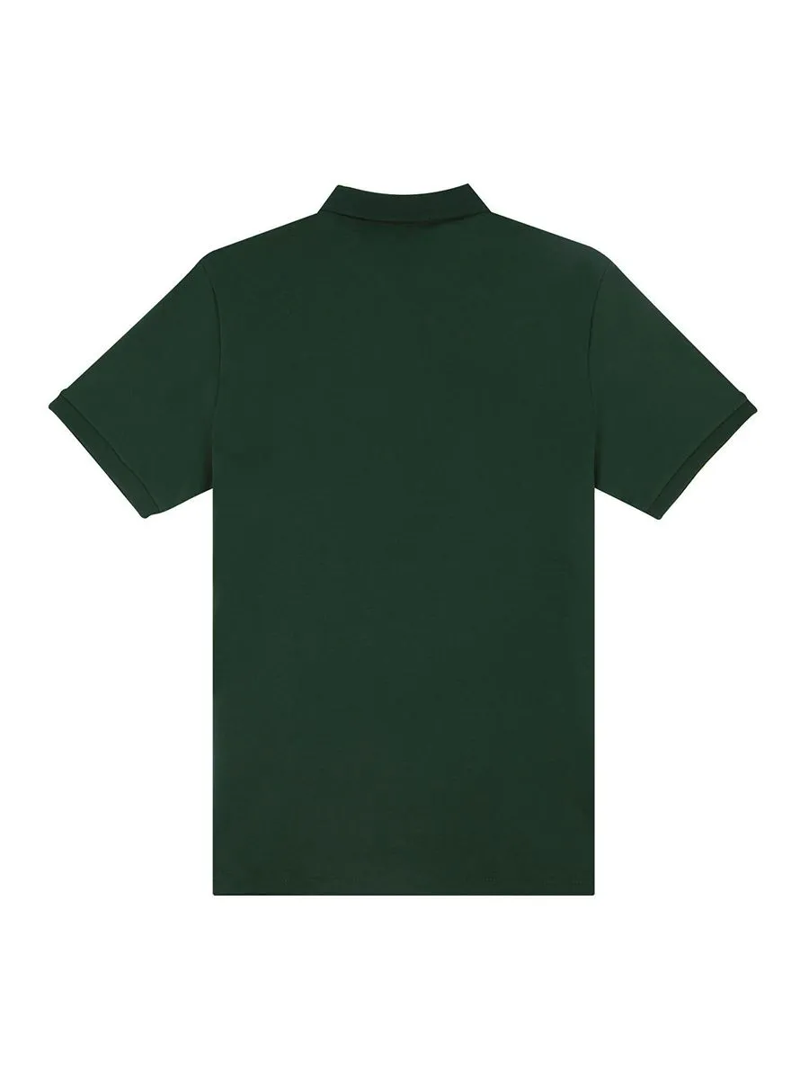 GIORDANO Men's Slim Fit Embroidery Bold Polo (Liquid Touch) Sycamore green