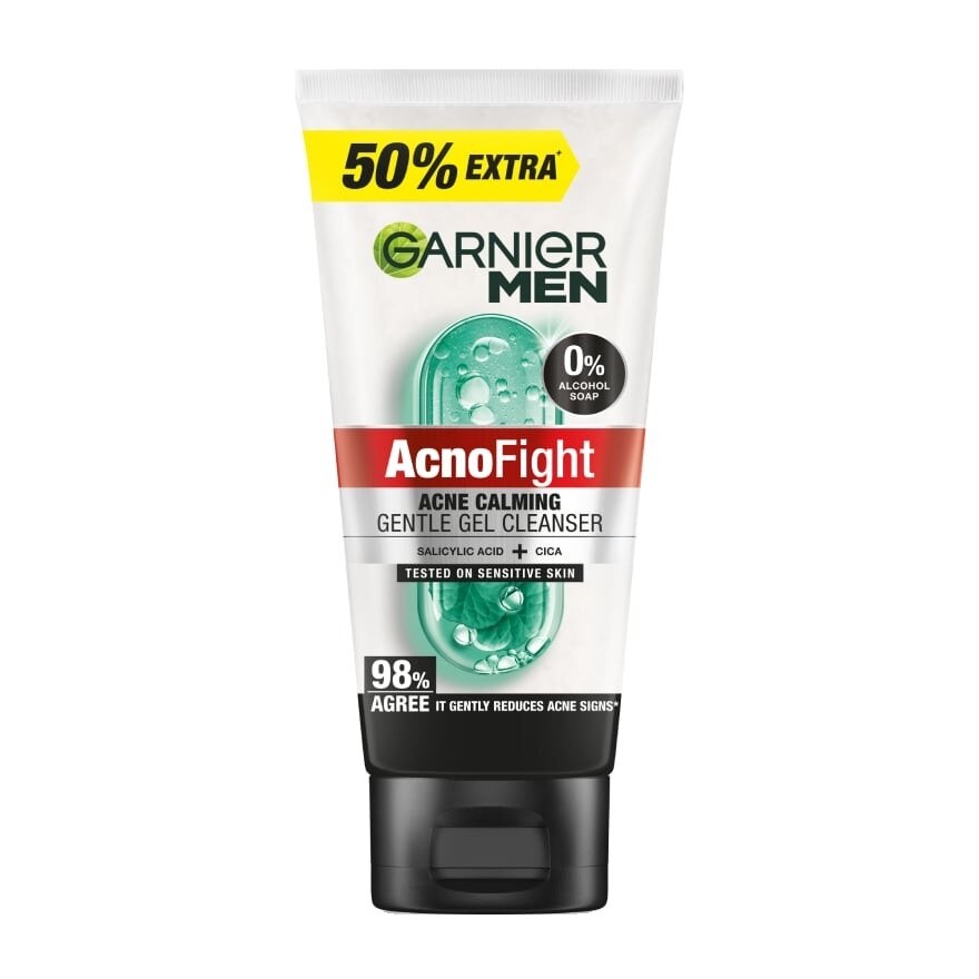 Garnier Men Acnofight Acne Calming Gentle Gel Cleanser 150 Ml. - Green