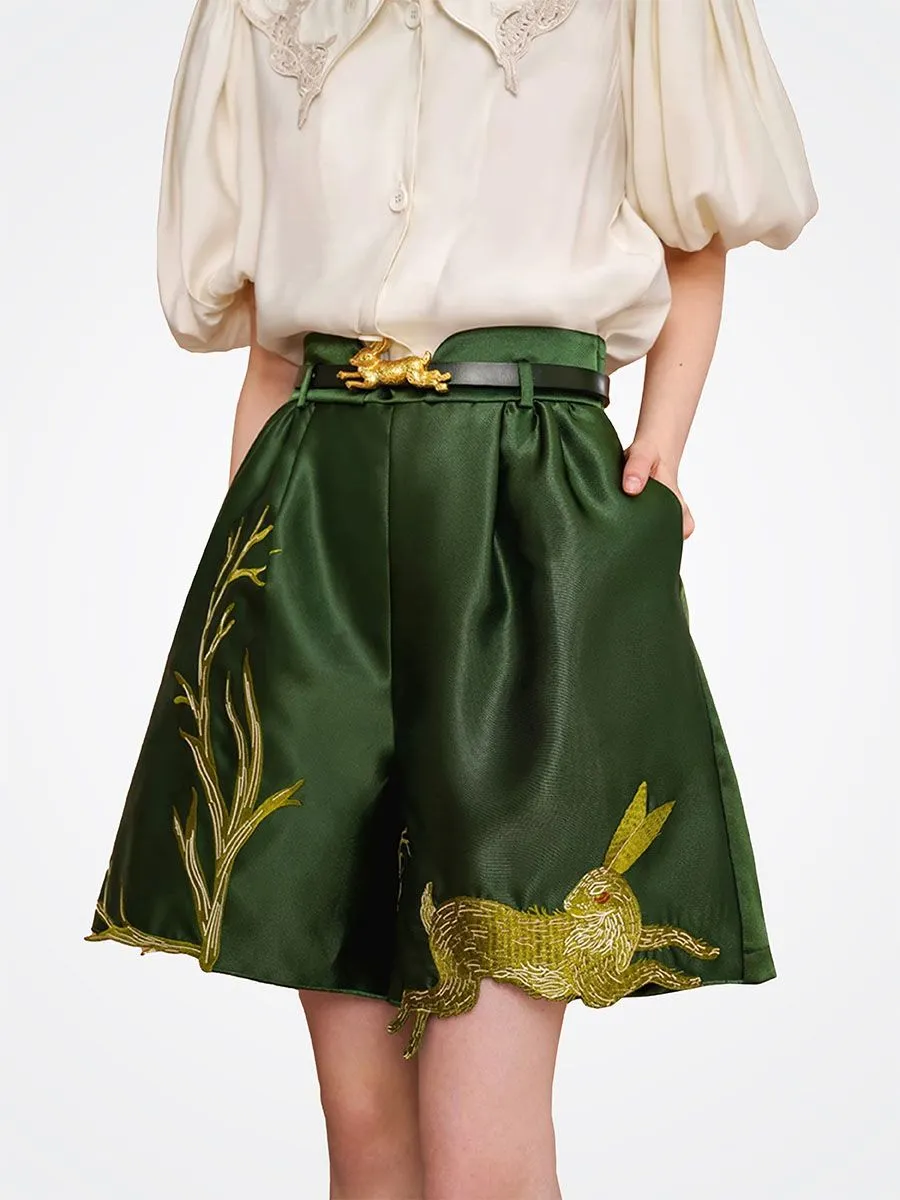 CAMOOONI Women Forest Nymph Green Short