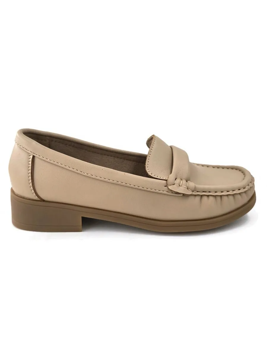 KLIN Woman Loafer Court Shoes Beige