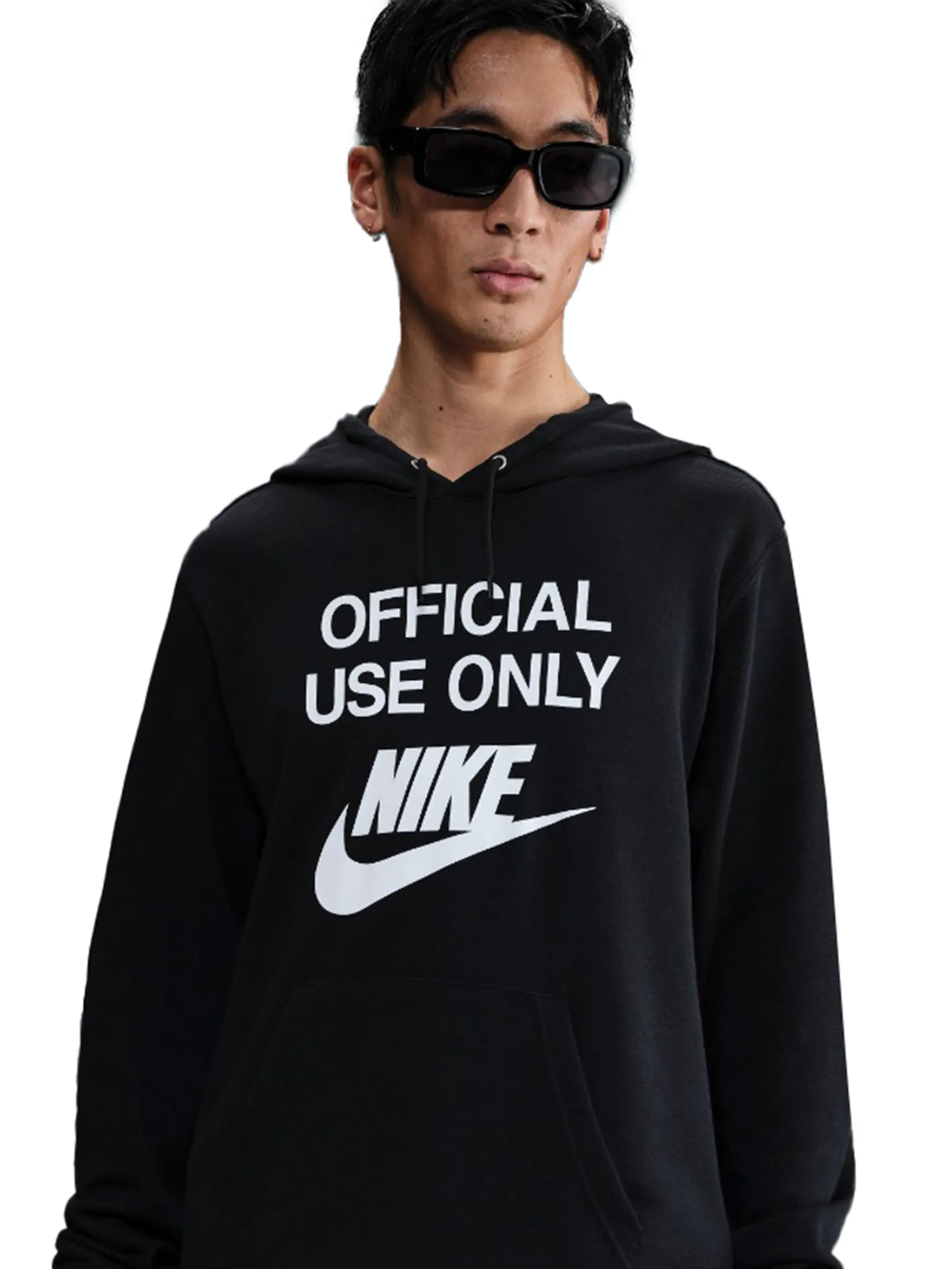 NIKE Men Hoodie Nike Club French Terry Black/Black/White