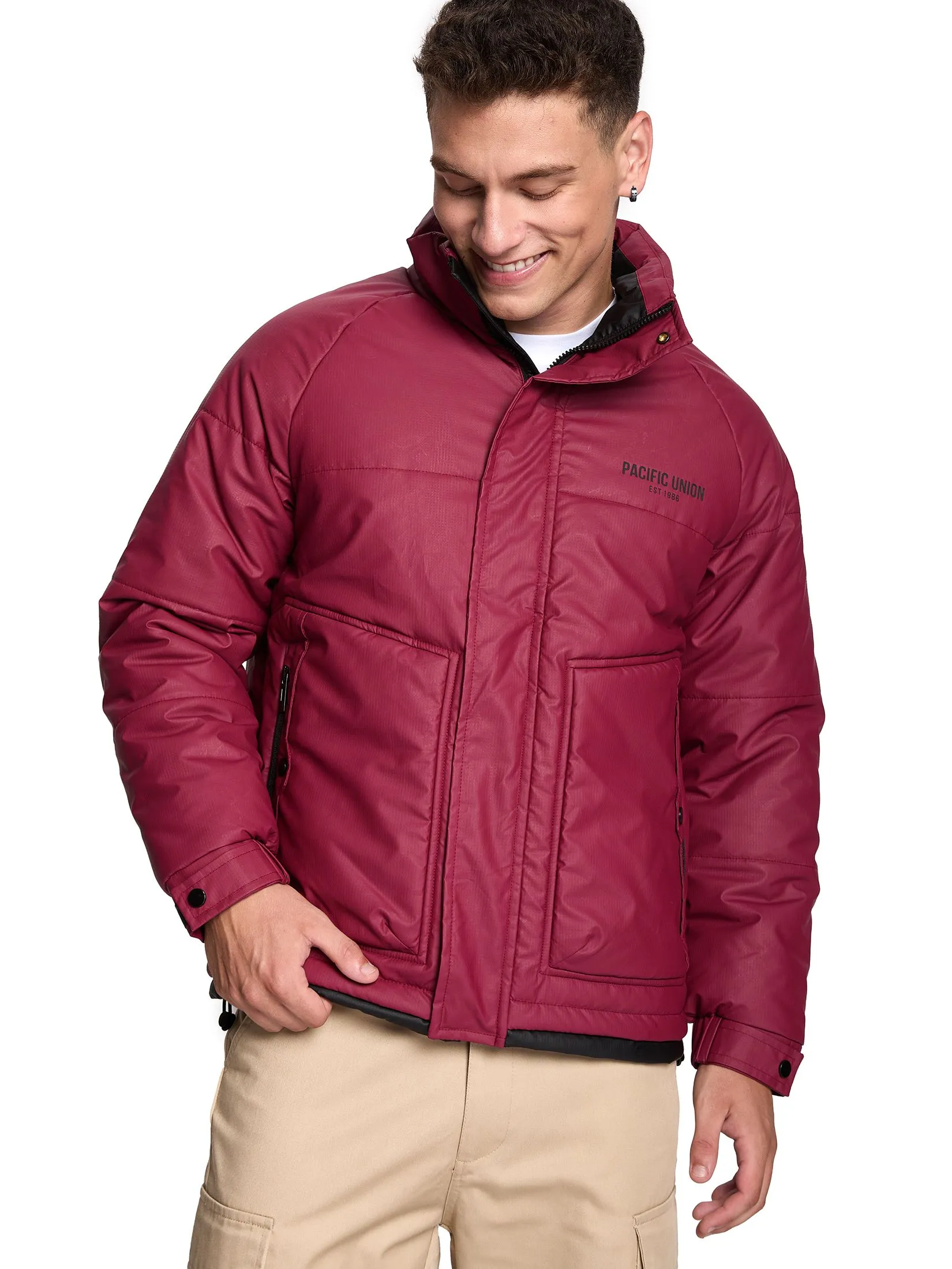 PACIFIC UNION Men Puffer Jacket Hooded