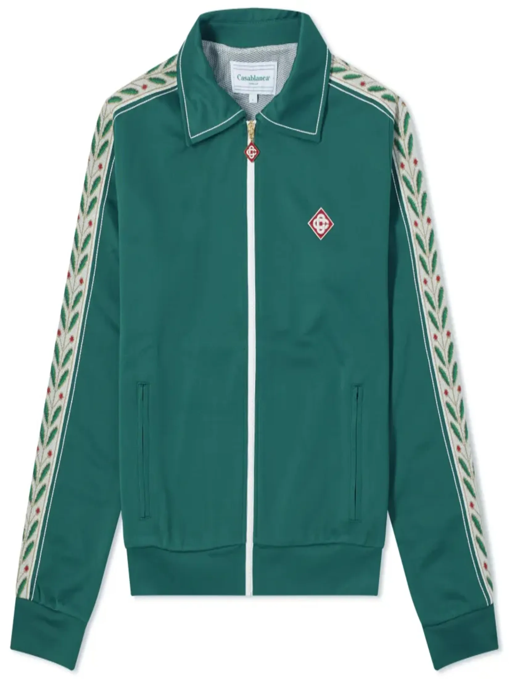CASABLANCA MENS LAUREL TRACK JACKET TRICOT IN GREEN