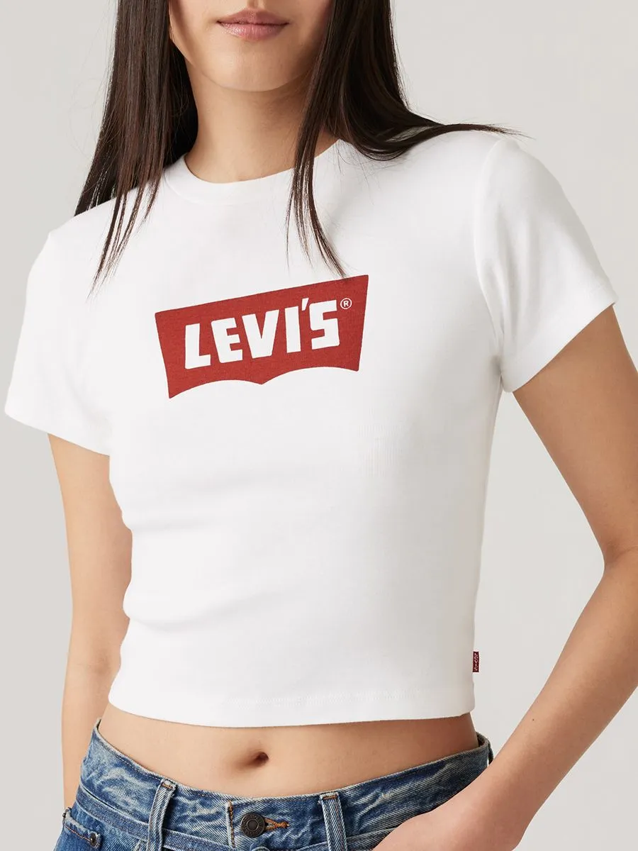 LEVI'S Women's Graphic Essential Sporty Tee Ess Vintage Batwing W/co Bright White