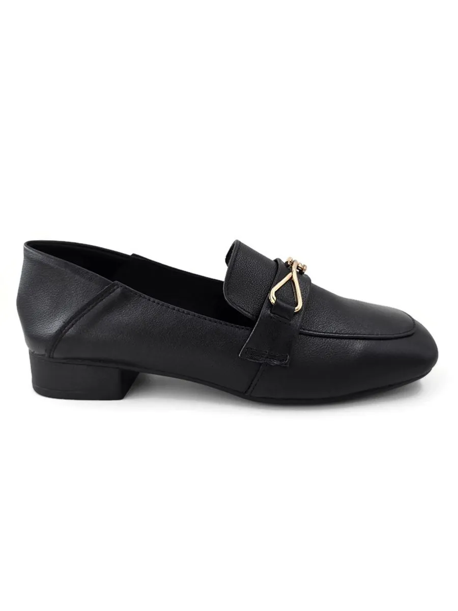 KLIN Women Square Toe Loafer Black