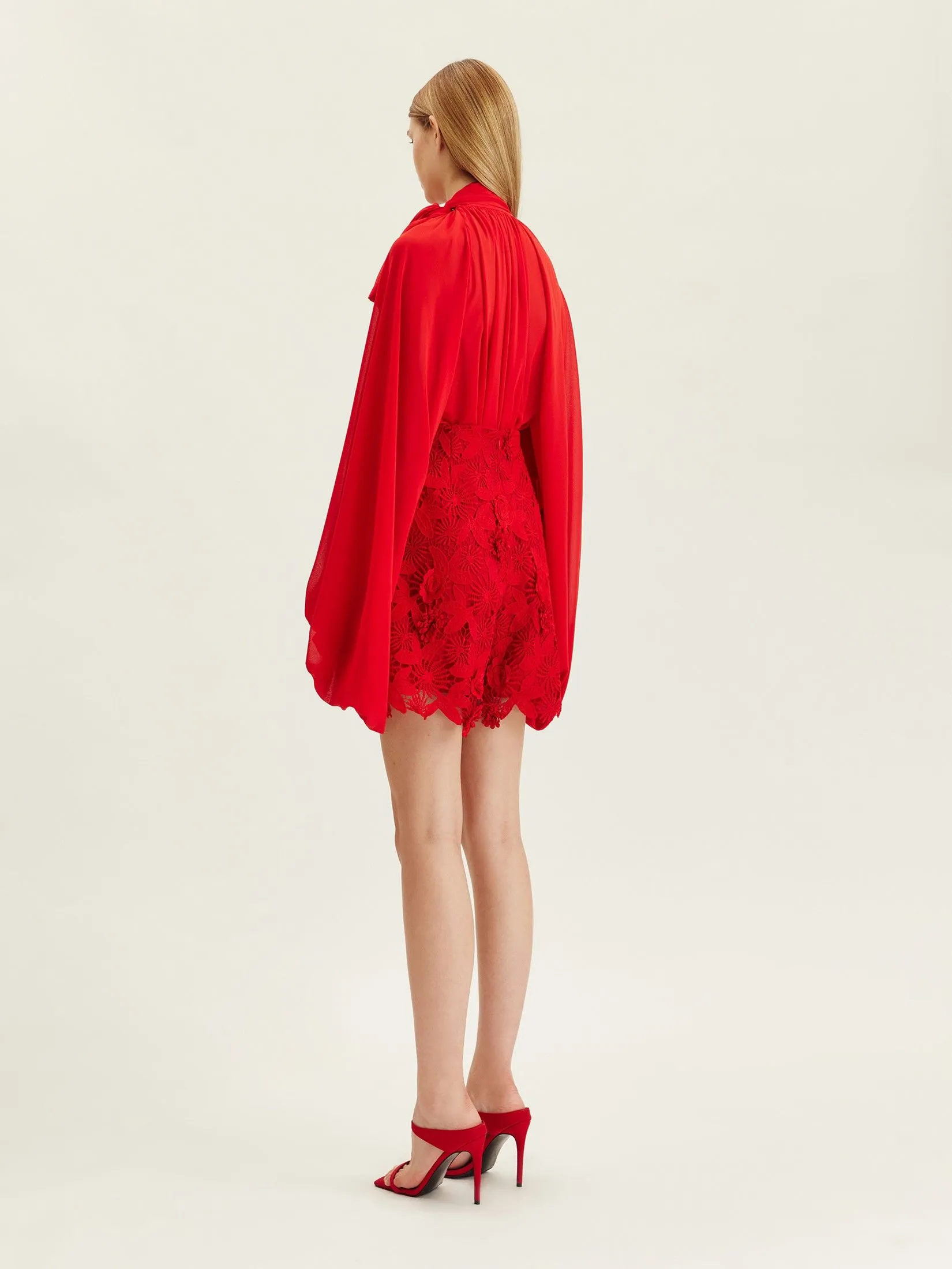 ASAVA ( AW24 )Daniella Floral-lace Women Shorts Red