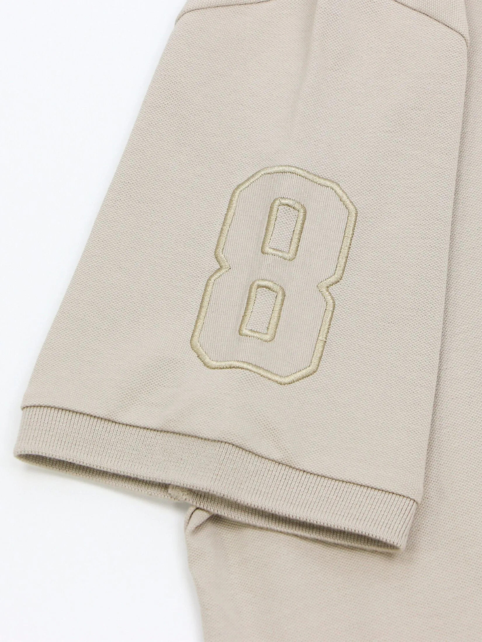 GIORDANO Men's Pique Slim Fit Embroidery Napoleon Polo Puse cashmere khaki