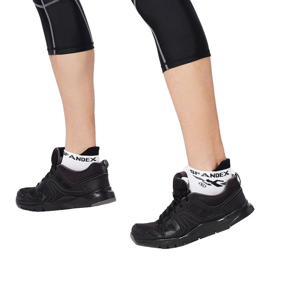 SPANDEX Whit/Black-RS001-Compression Socks Short