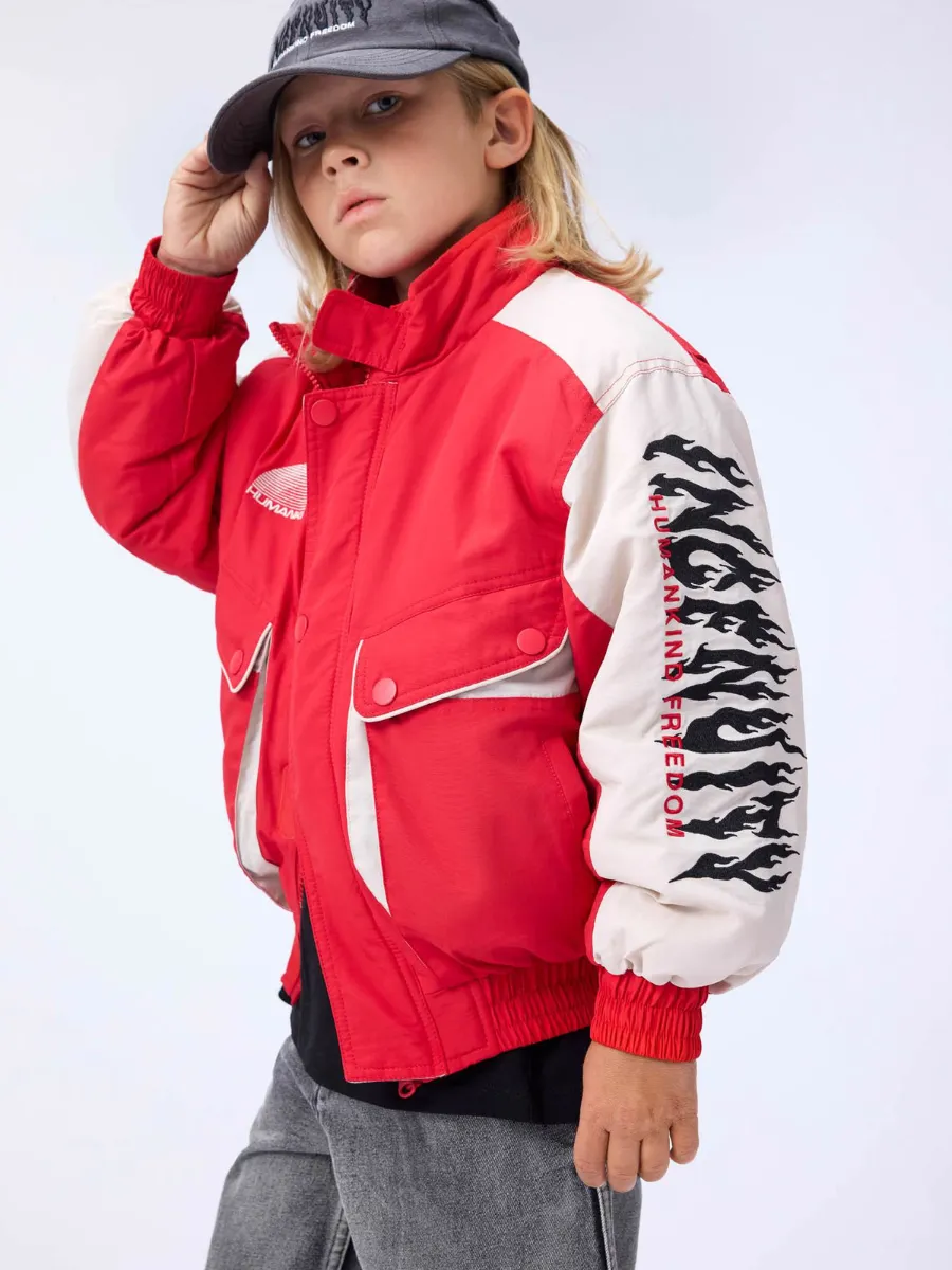 MOLO HEROLD VIVID JACKET RED AND WHITE