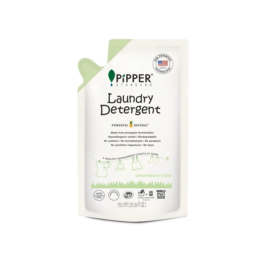 Pipper Standard Laundry Detergent Lemongrass Scent Refill 750 Ml. - White