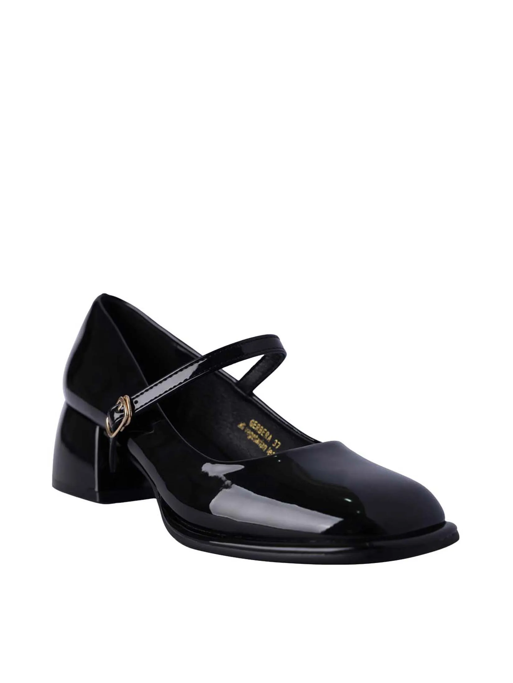 VILLAINS SF GERBERA Women s Comfort Mary-Jane Heels BLACK PATENT