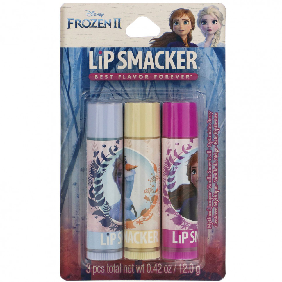 Lip Smacker, Frozen II, бальзам для губ, трио в упаковке, 3 шт., 12,0 г (0,42 унции)
