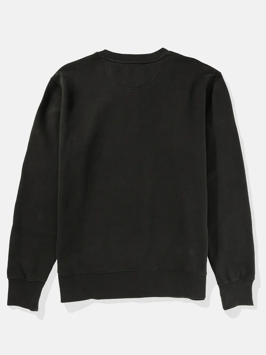 AMERICAN EAGLE MEN  INTL KI GRAPHIC CREW 167 WASHED BLACK