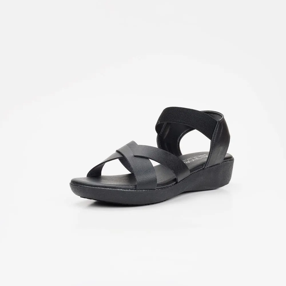 JOLI SNOB Black Comfort Sandals ACT-32363