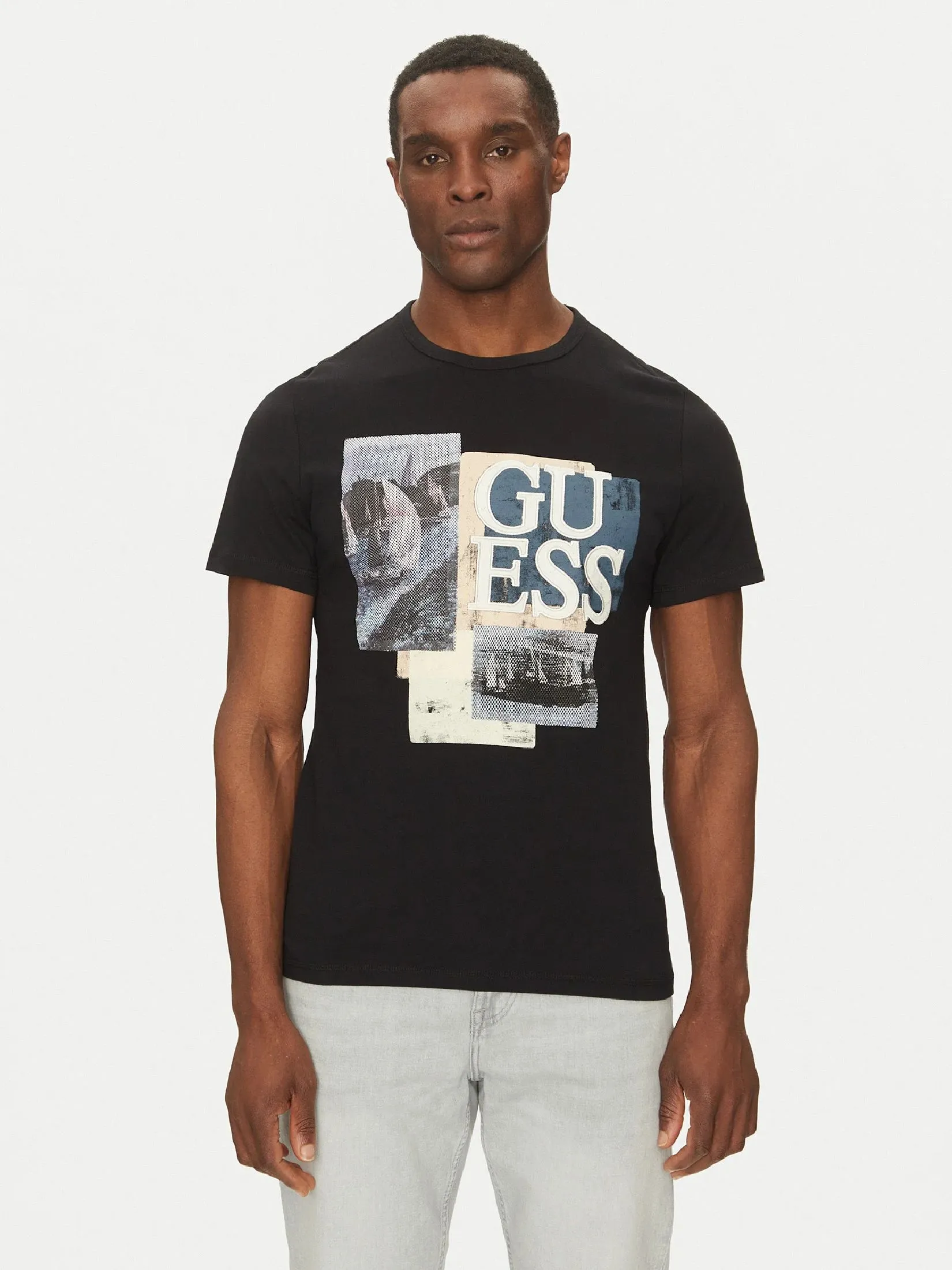 GUESS GUESS MEN Slim-fit Logo  T-Shirt  M5GI04I3Z14  -  Black Size - L