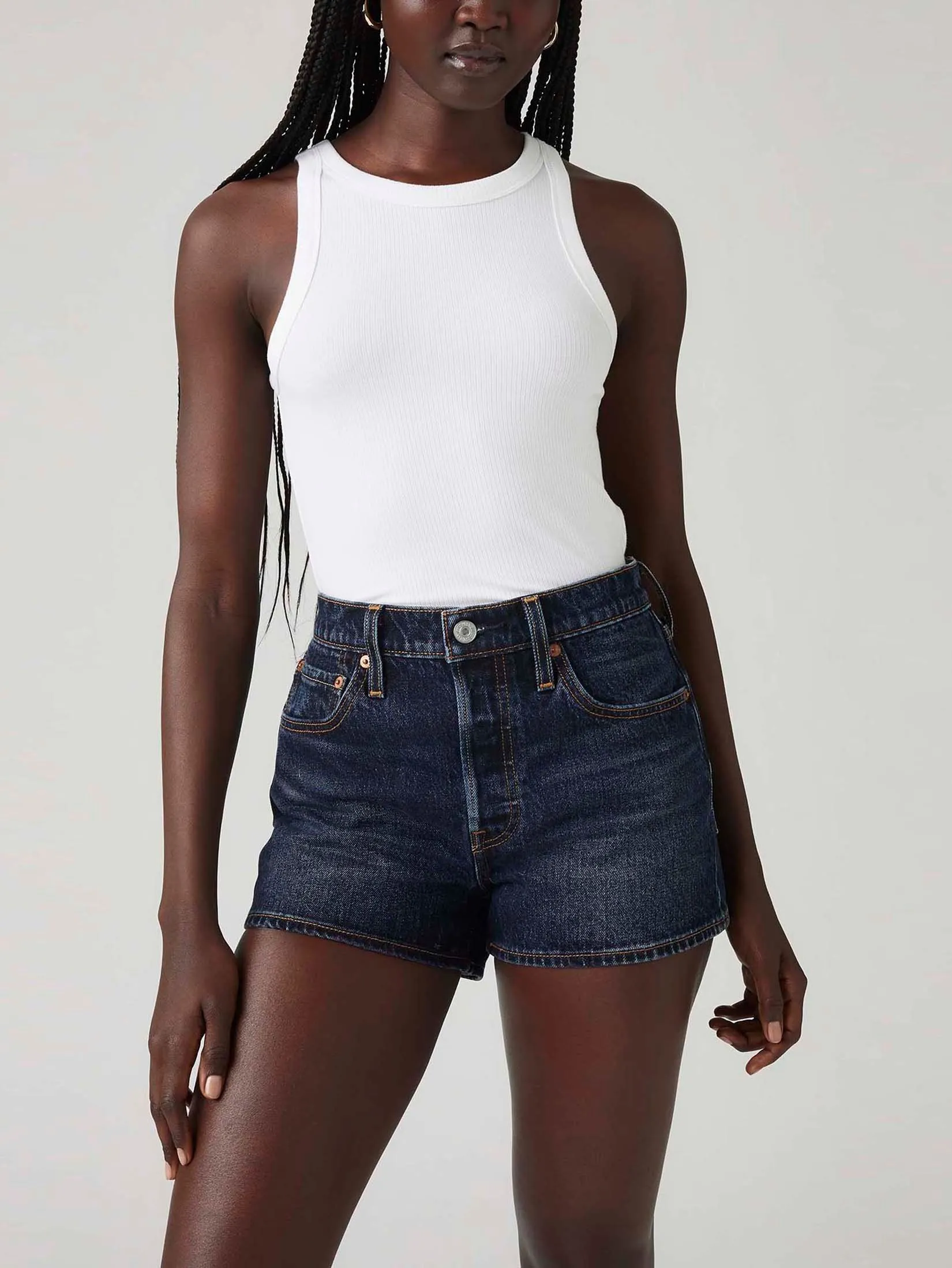 LEVI'S Women's 501® Original Mid-Thigh Shorts Dark Blue