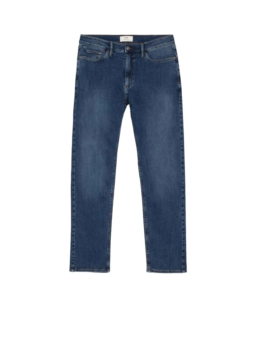 MARKS & SPENCER Men Jeans Straight Fit Stretch E2_Medium Blue