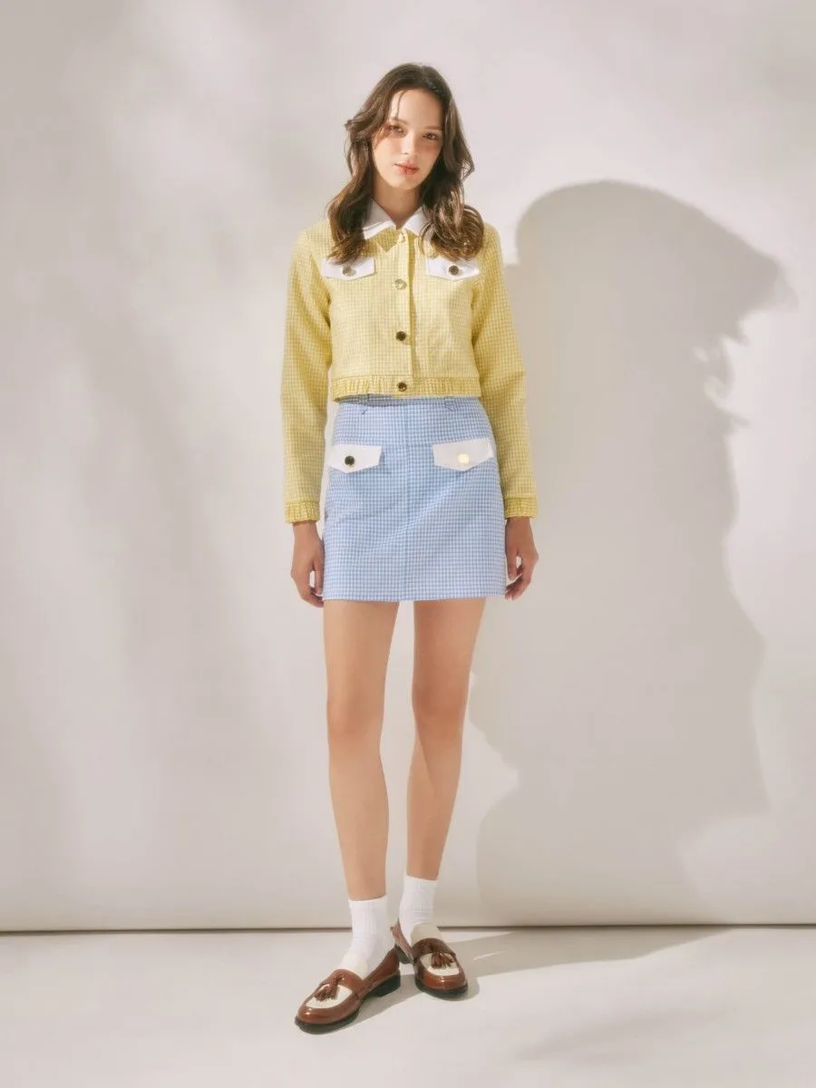 ASV (RS24) Anastasia Women Gingham Skirt Blue