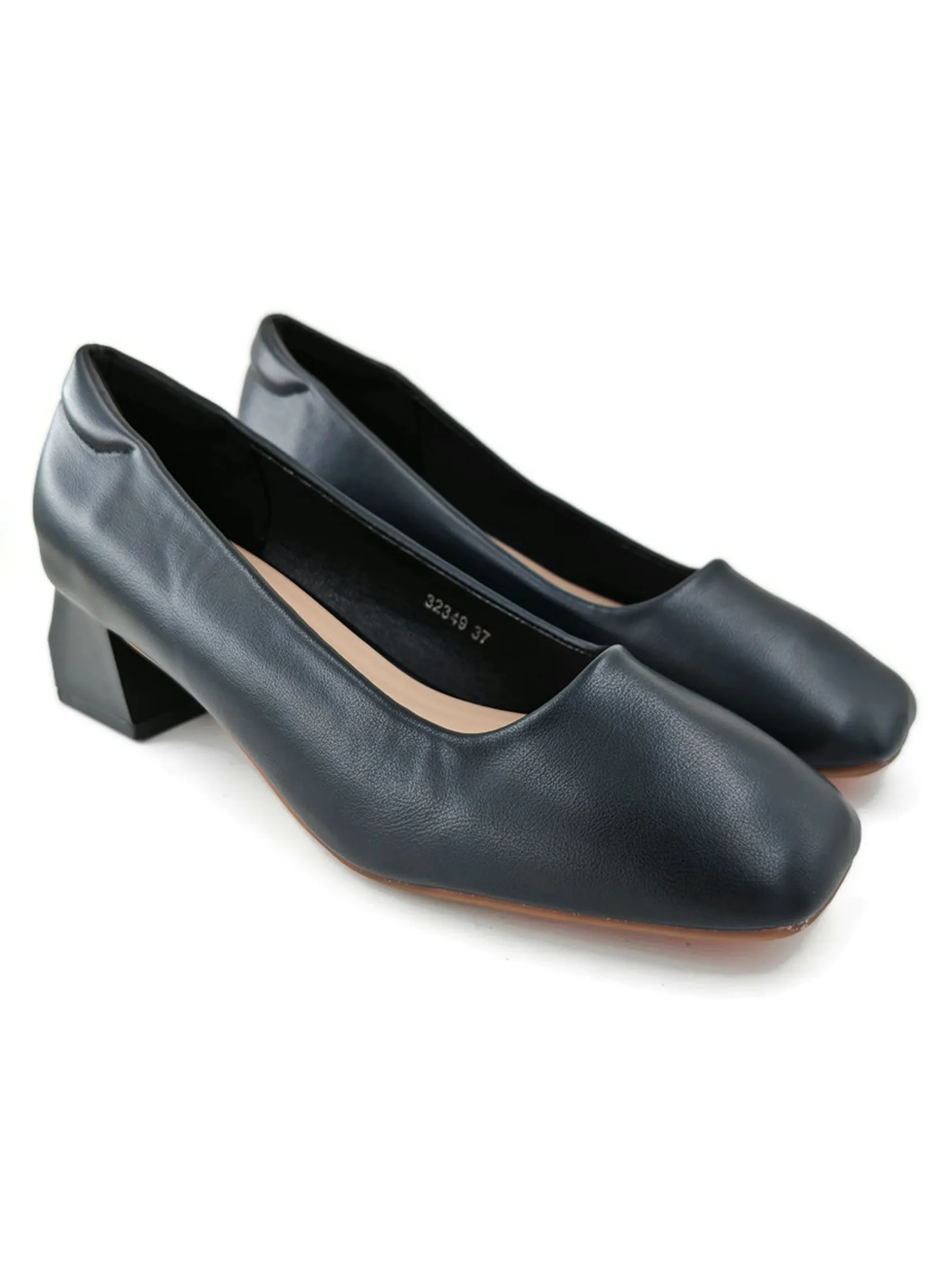 KLIN Woman Blocked Heel Court Shoes Style Black