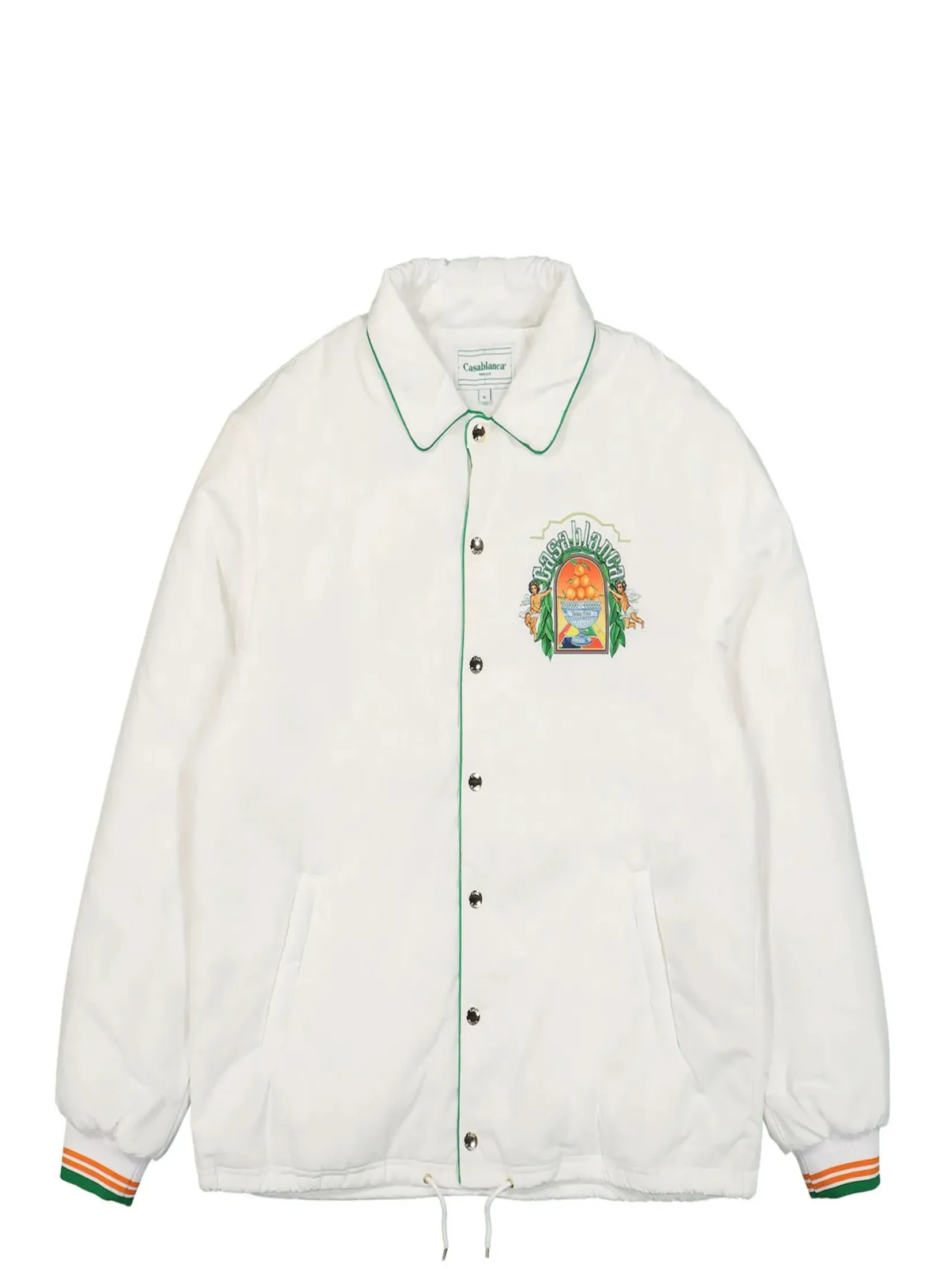 CASABLANCA MENS PRINTED POLYESTER WADDED JACKET IN WHITE