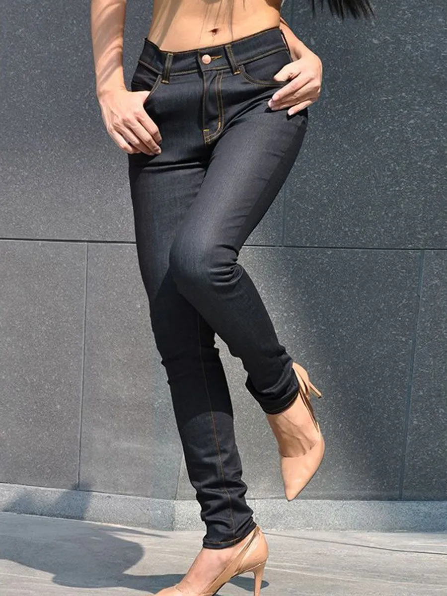 SIMPLE&RAW Lady High Rise Jeans Js902 Blue