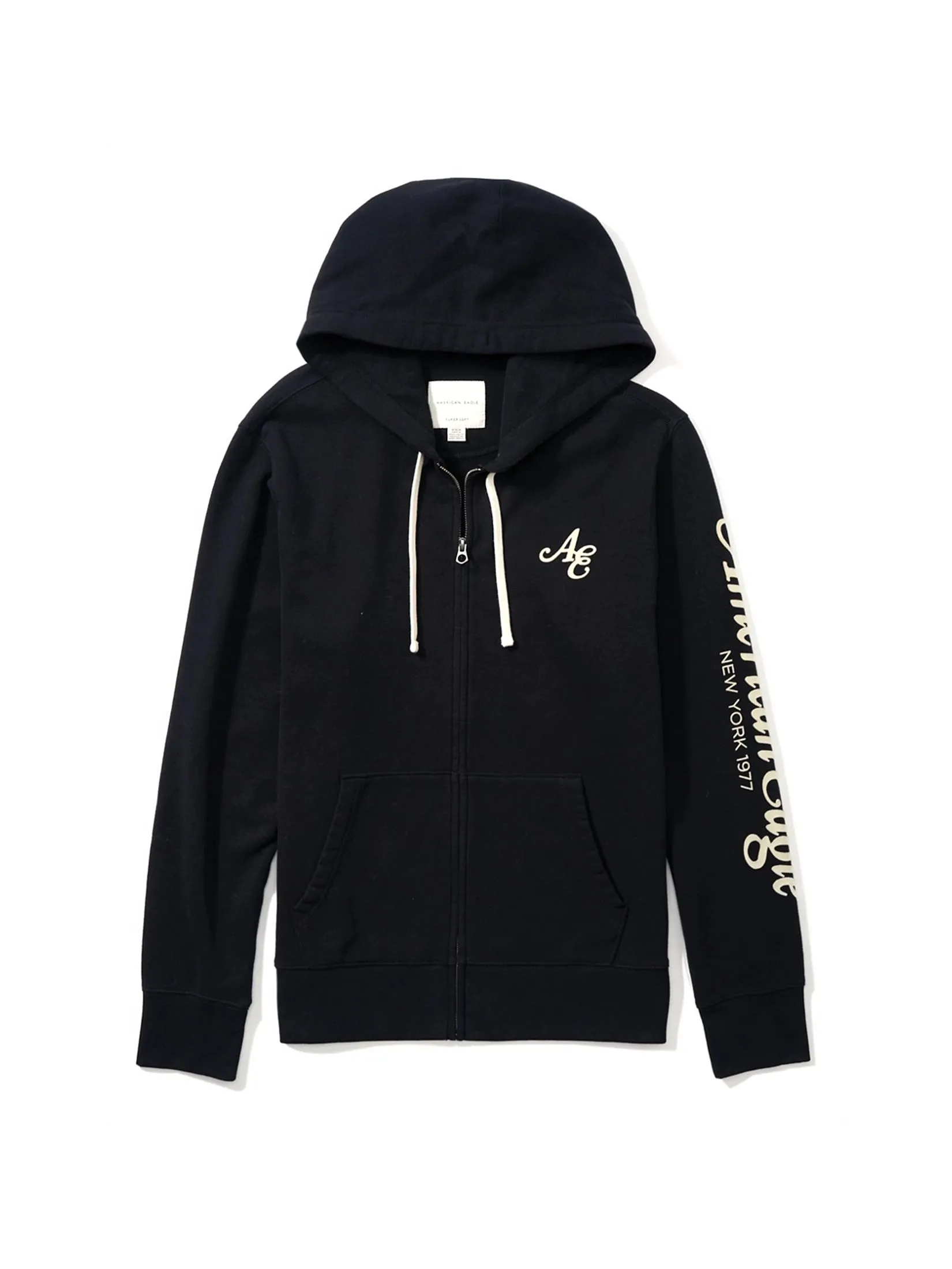 AMERICAN EAGLE MEN 1905 INTL GRAPHIC FZ HOODIE 064 BOLD BLACK