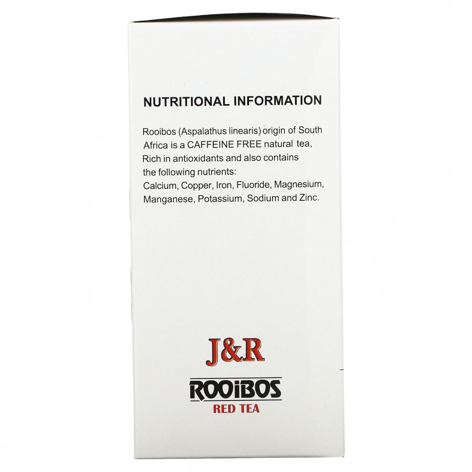 J&R Port Trading Co., Pure Rooibos Red Tea (Настоящий красный чай ройбуш), без кофеина, 40 чайных пакетиков, 100 г (3,53 унции)