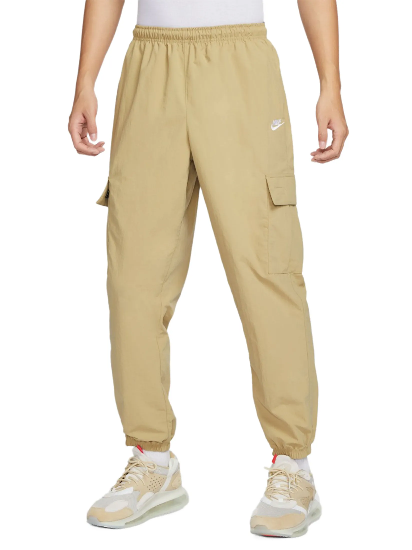 NIKE Men Cargo Pants Club Woven Parachute Beige/White