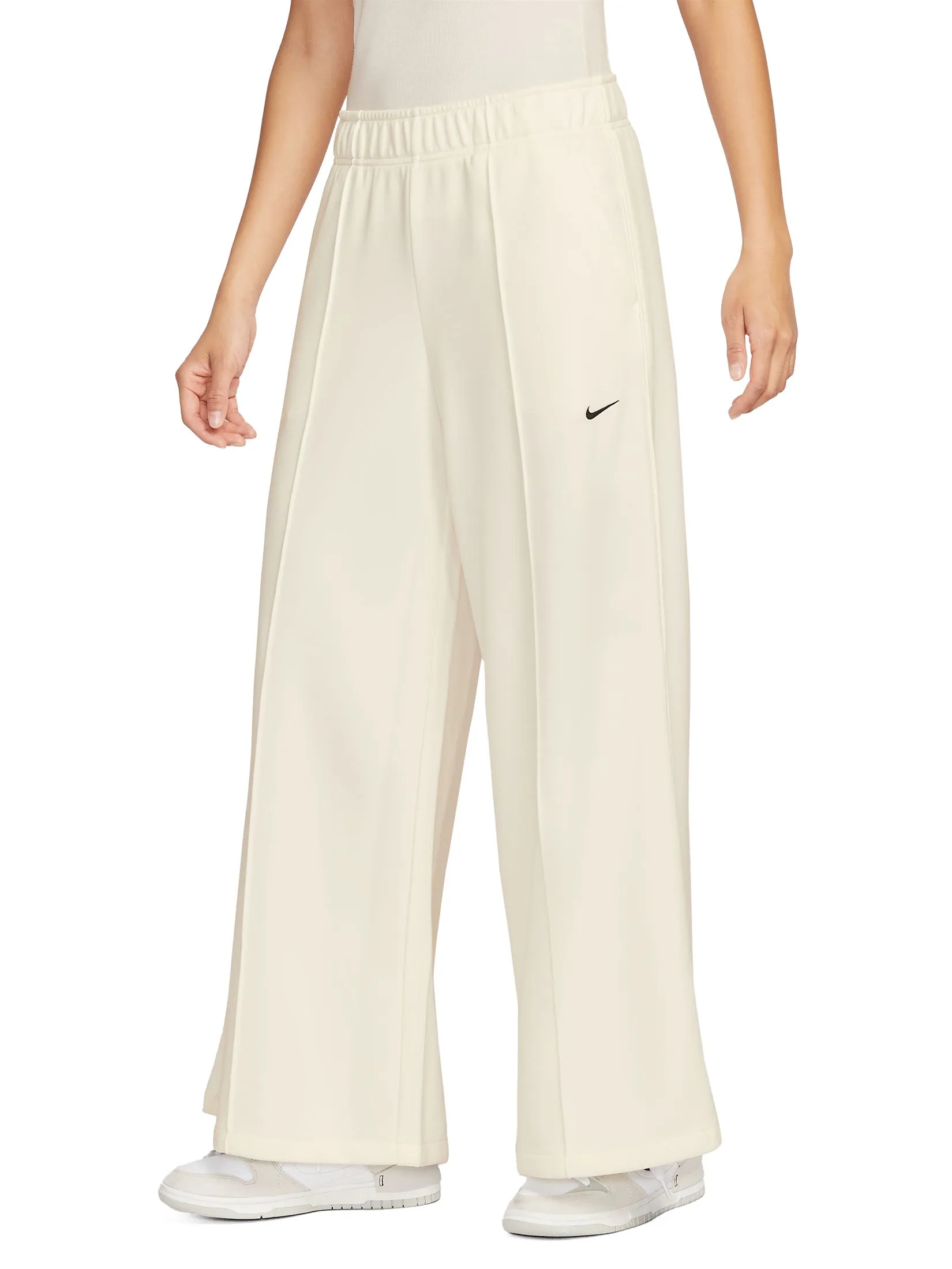 NIKE Women Track Pants Sportswear Mid Rise IH8515-133 Sail/Sail/Black