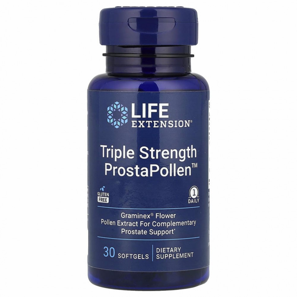 Life Extension, Triple Strength ProstaPollen, добавка для мужского здоровья с тройной силой, 30 капсул