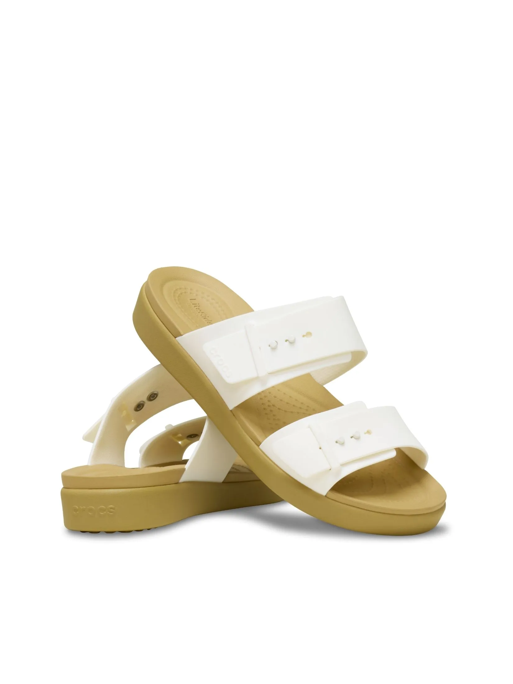 CROCS WOMEN'S BROOKLYN BUCKLE LOW LOW - CHALK/TAN