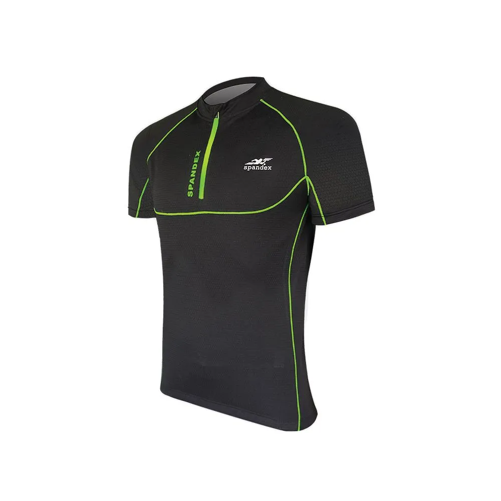 SPANDEX Black/Green-CS002-Cycling Short Sleeve