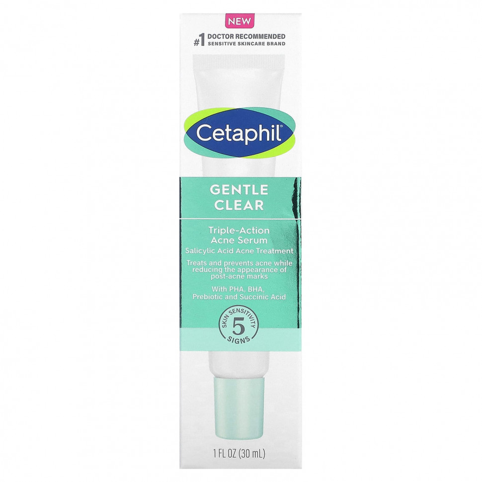 Cetaphil, Gentle Clear, сыворотка тройного действия от акне, 30 мл (1 жидк. Унция)