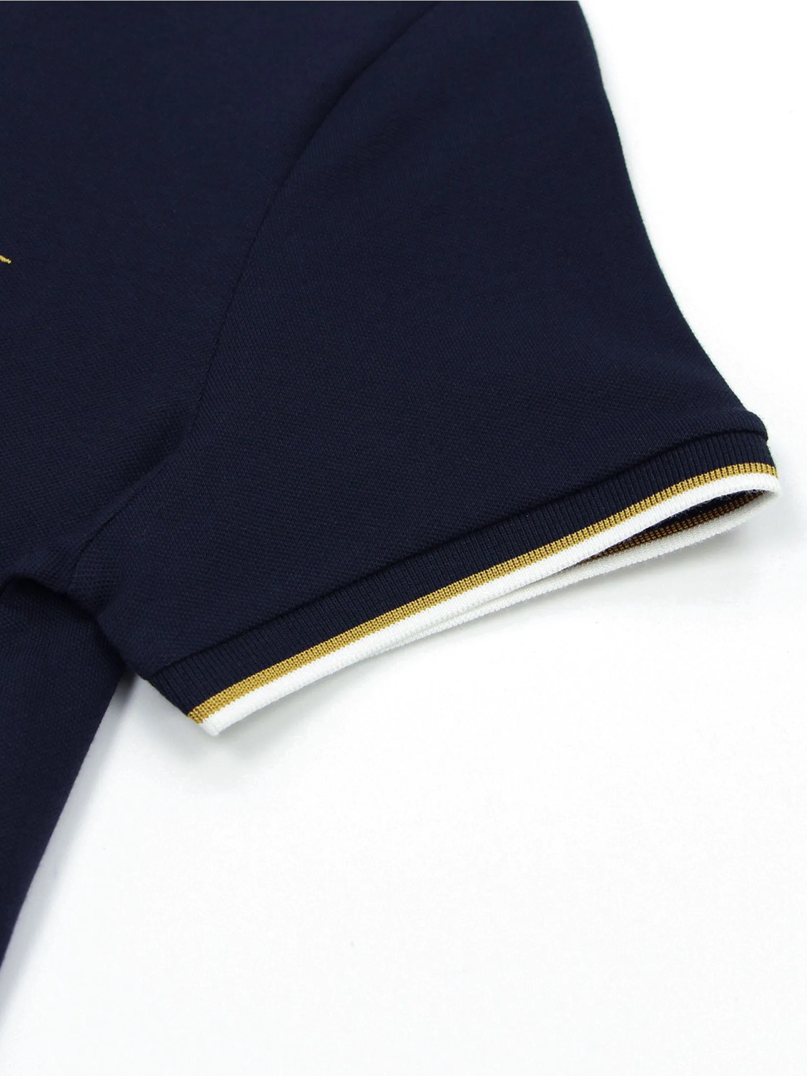 GIORDANO Women's Slim Lycra Pique Embroidery Polo (Signature) Signature Navy