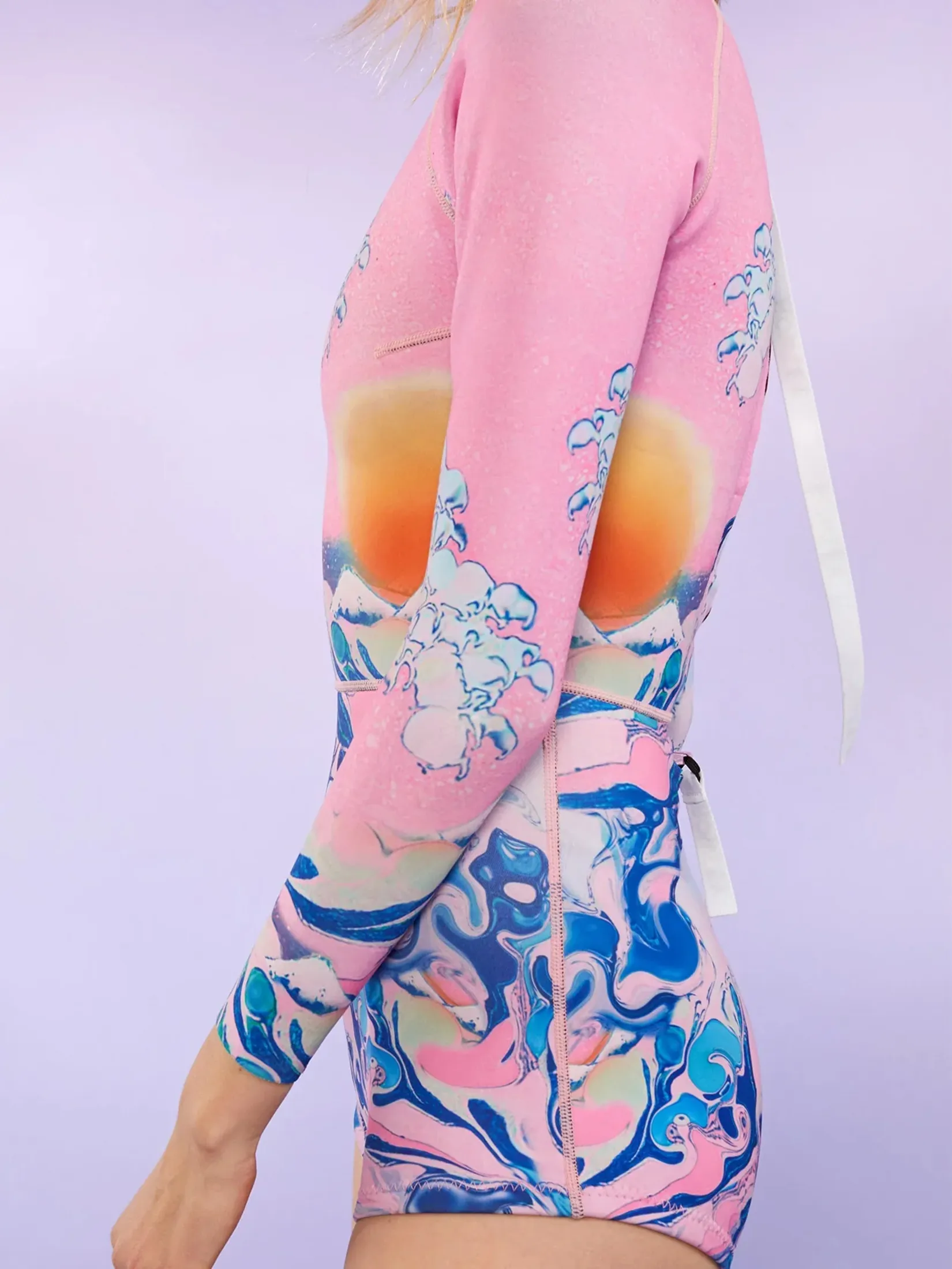 CYNTHIA ROWLEY WAVE WETSUIT IN PINK/BLUE