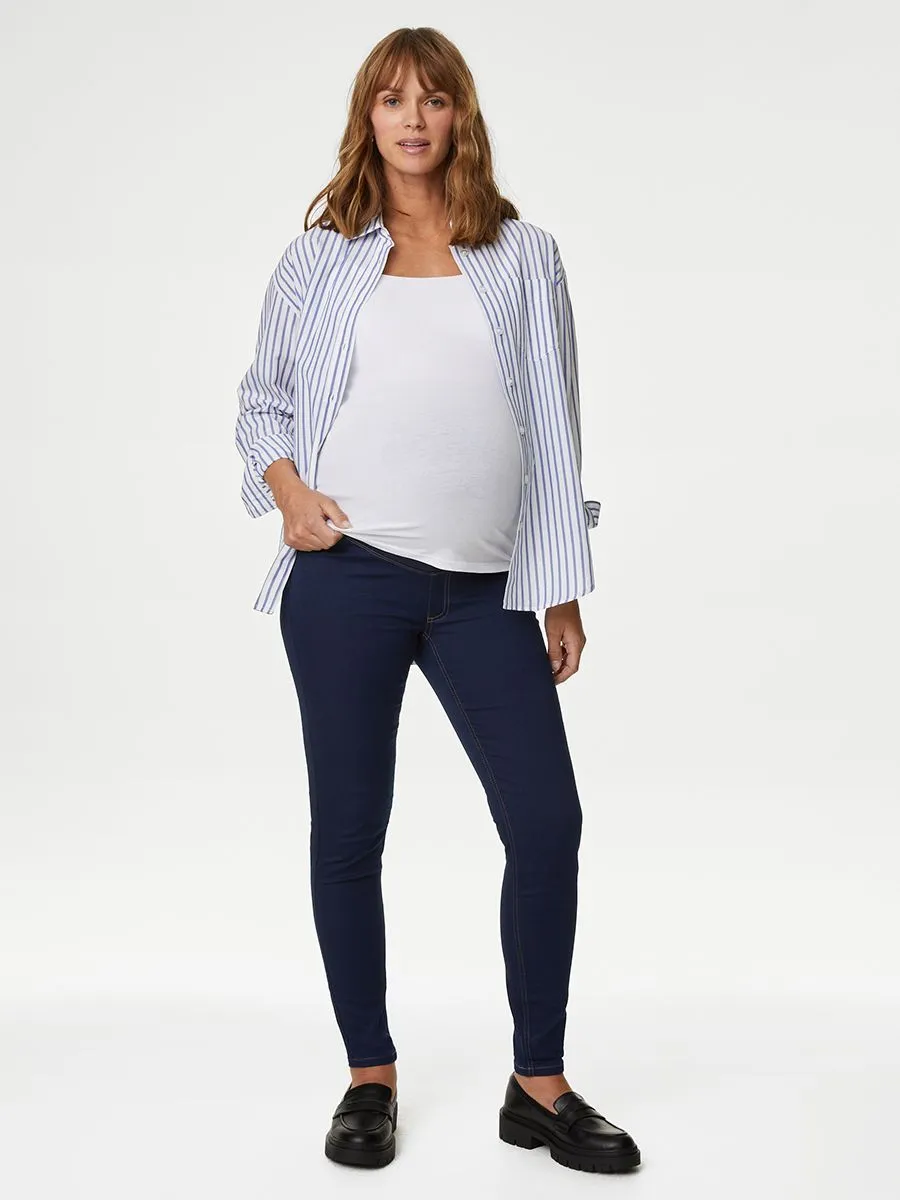 MARKS & SPENCER Women Jeggings Maternity Over Bump Indigo Mix