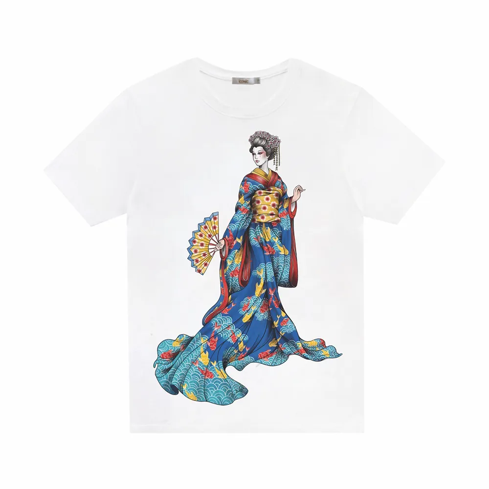 ICONIC White BLUE FAN DIGITAL MAIKO DANE T-SHIRT Model MaikoBlueFan5366