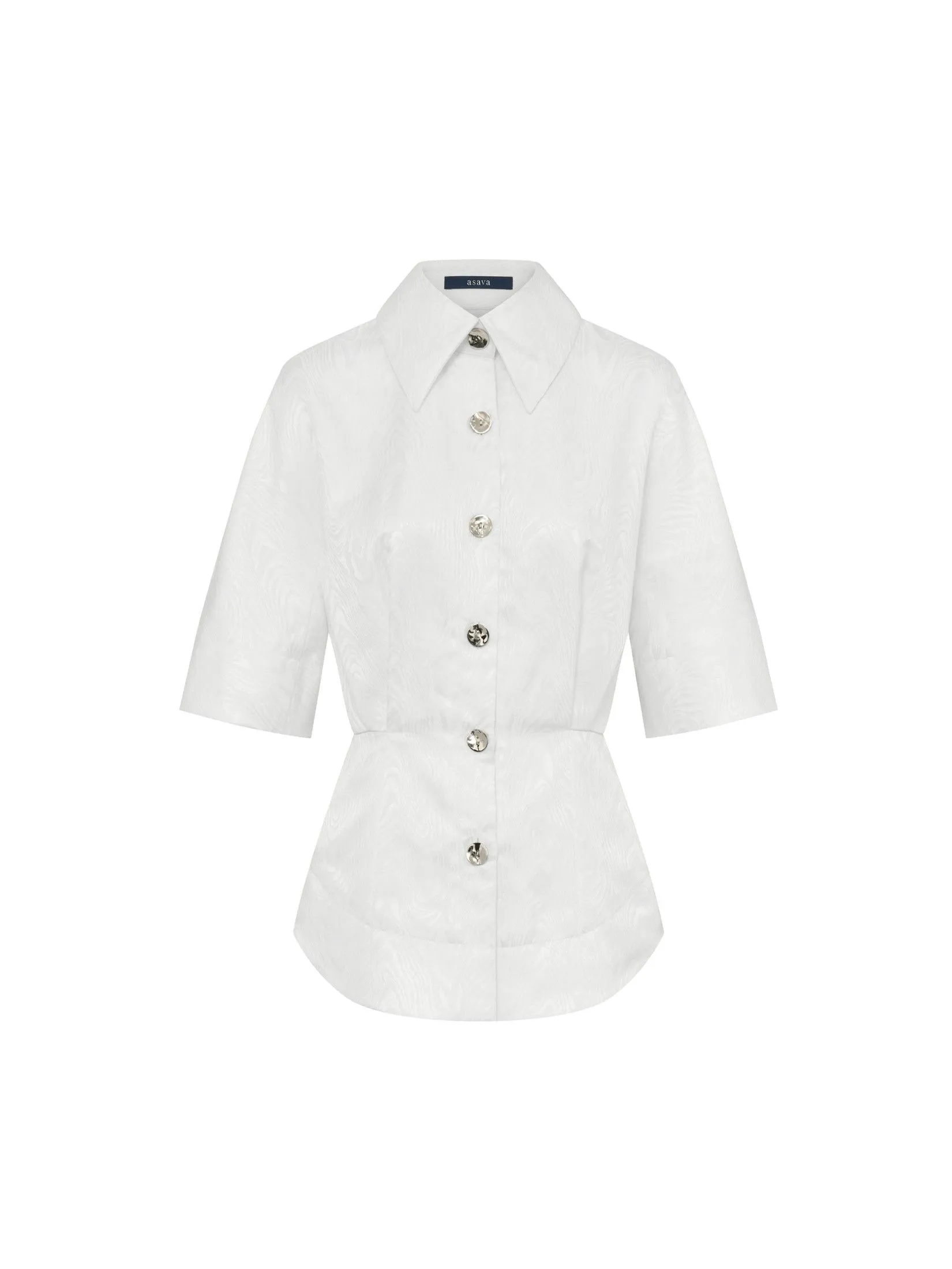 ASAVA ( SS25 )Elara Women Short Sleeve Shirt White Size - M