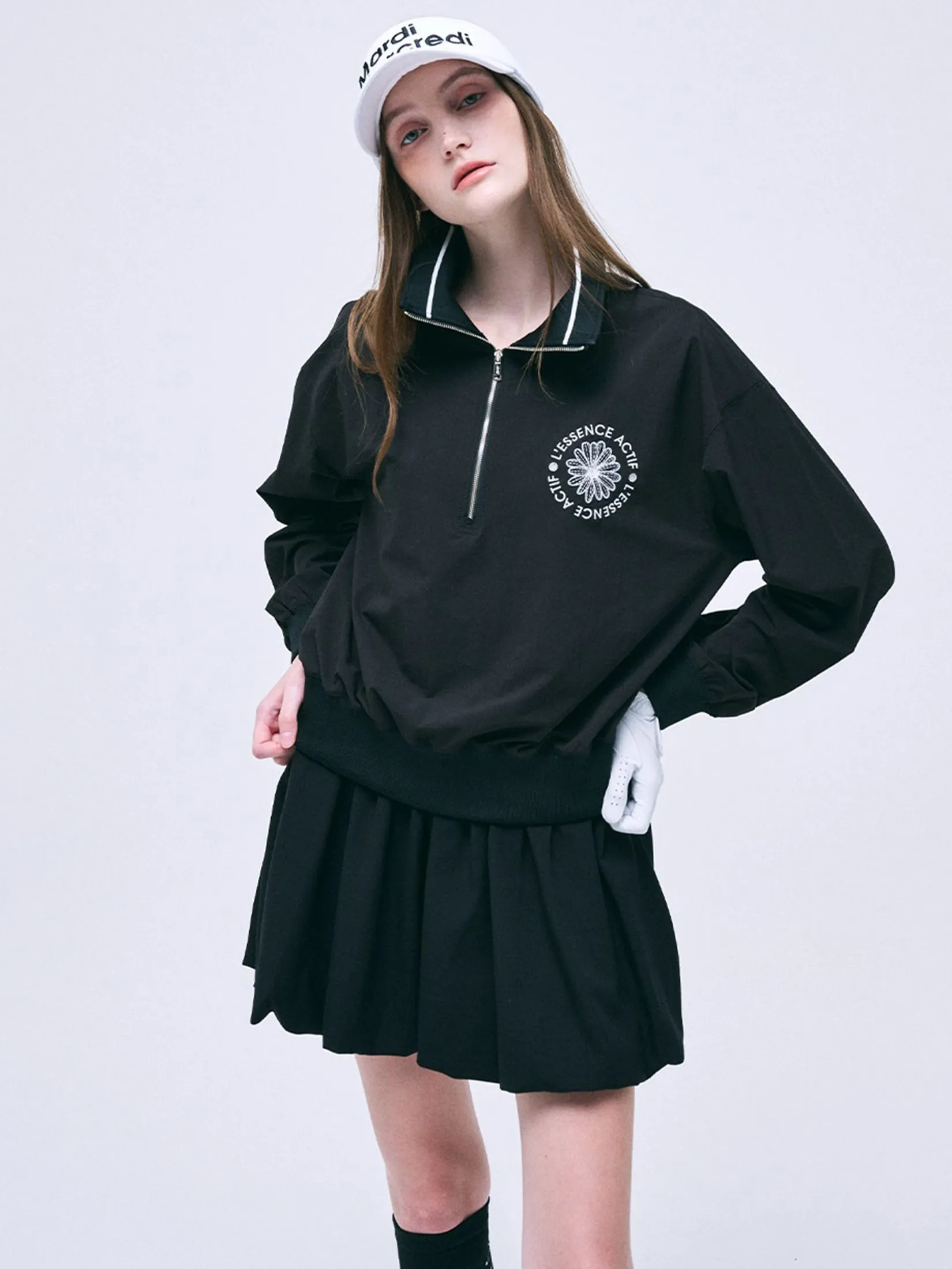 MARDI MERCREDI ACTIF Windbreaker High-Neck Zip-Up Actif Emblem F