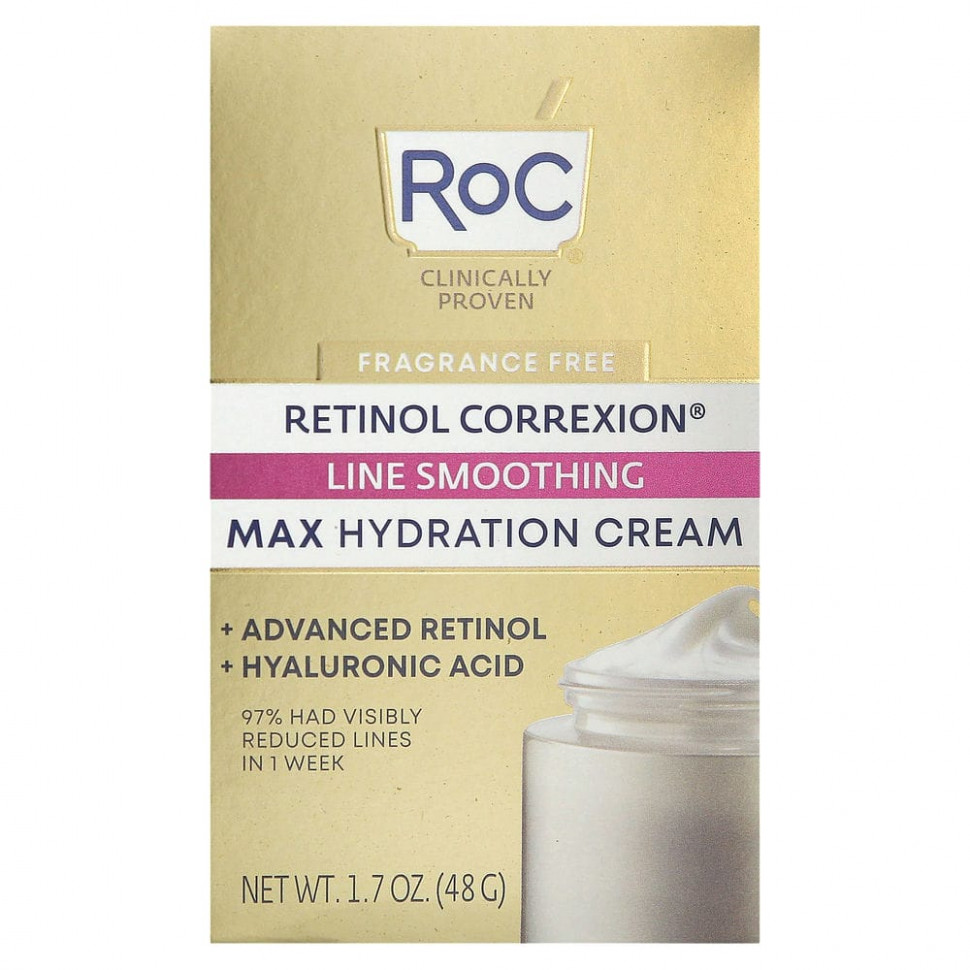 RoC, Retinol Correxion, крем для максимального увлажнения, без отдушек, 48 г (1,7 унции)