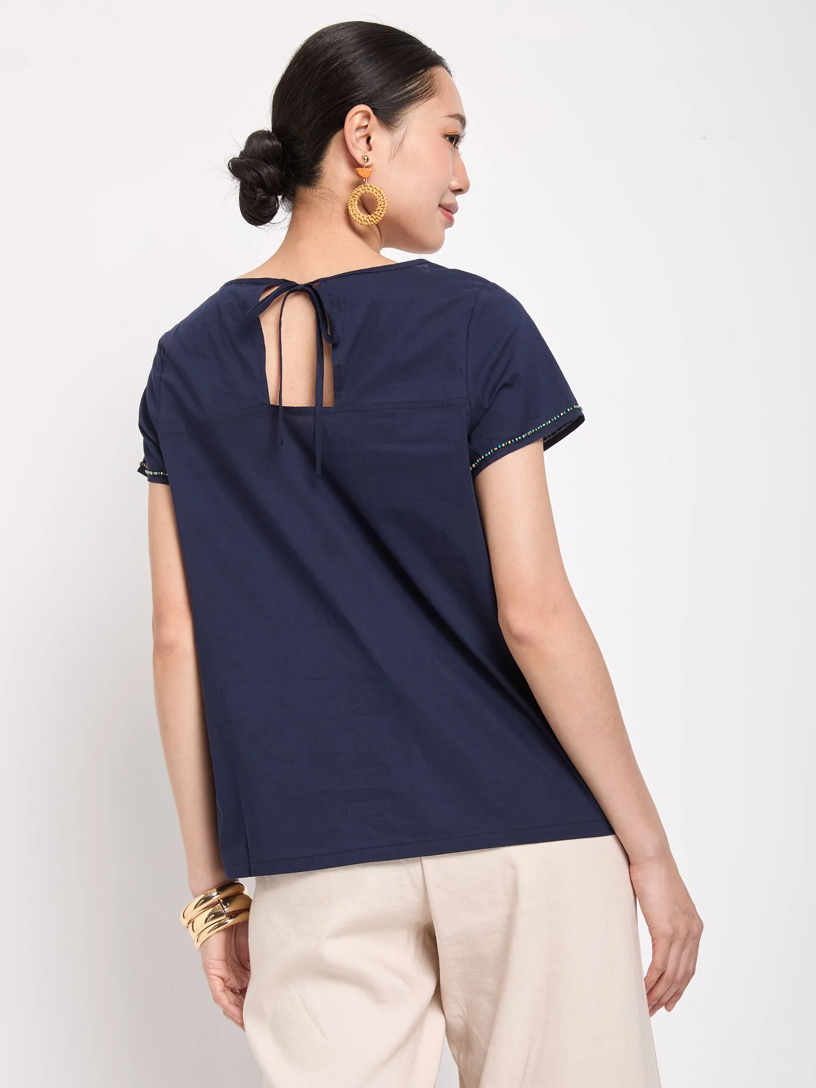 JOURNAL Women Blouse Long Sleeves Round Neck Botanical Print