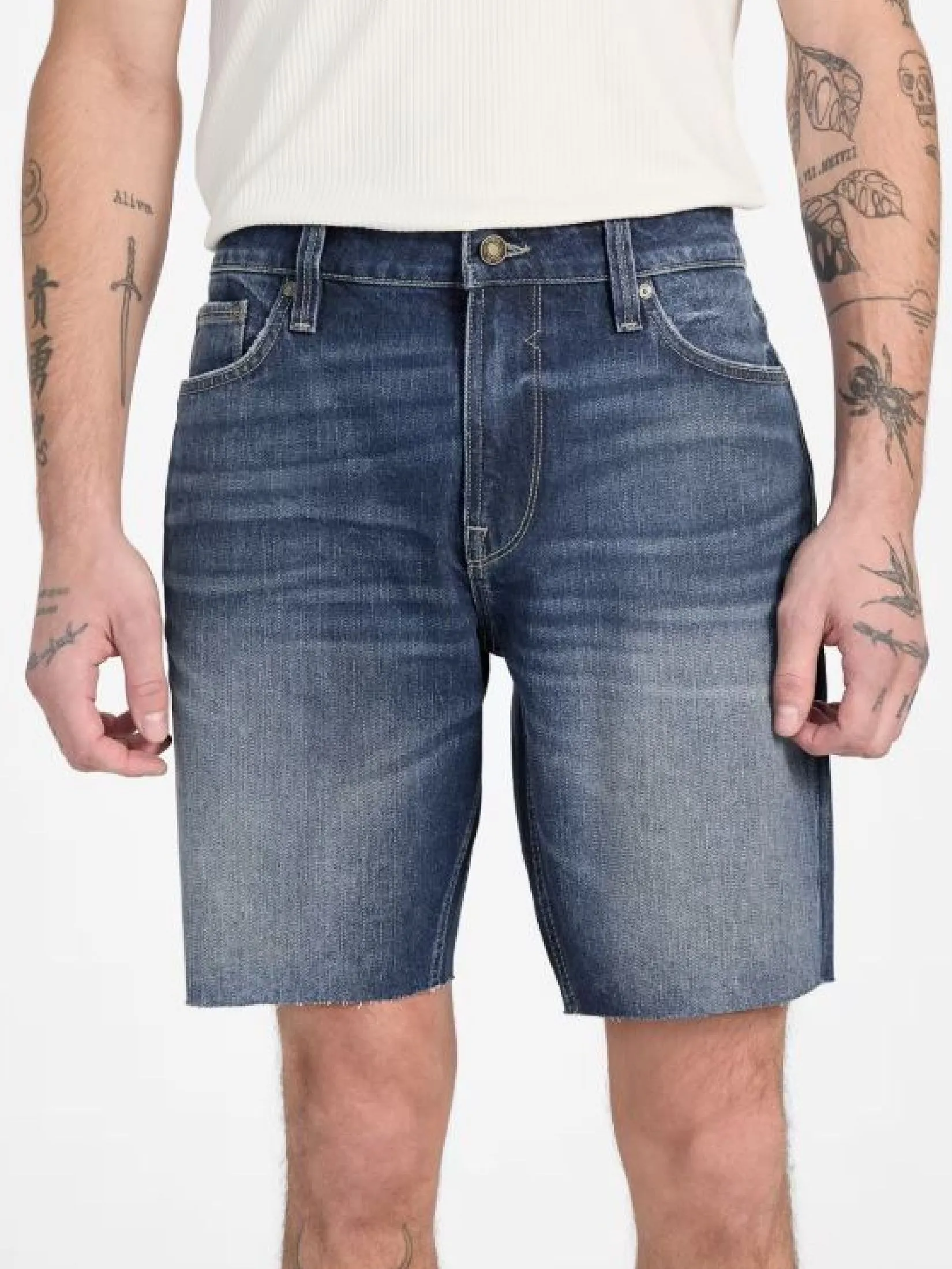 GUESS GUESS MEN  Eco Wyatt DENIM SHORTS  M5GDV2D4Z80  -  Denim Size - 30