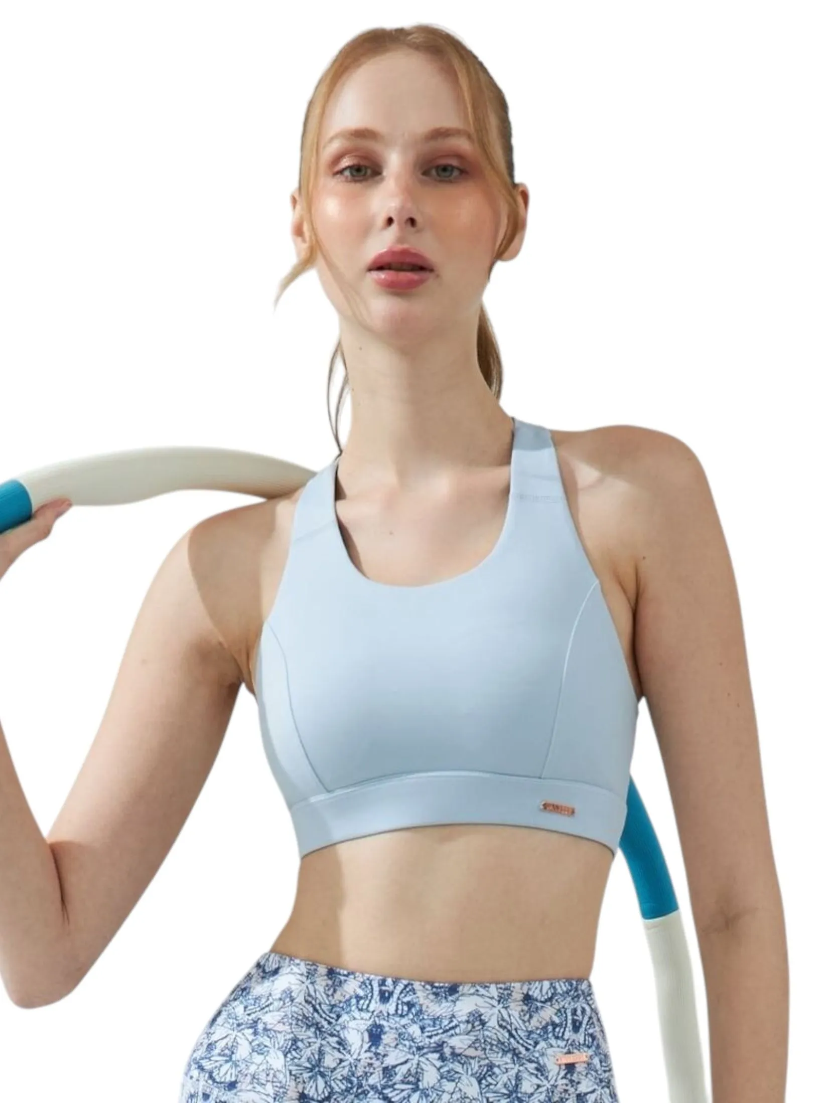 VANESSE Light Blue CROSS STRAP SPORT BRA (029068)
