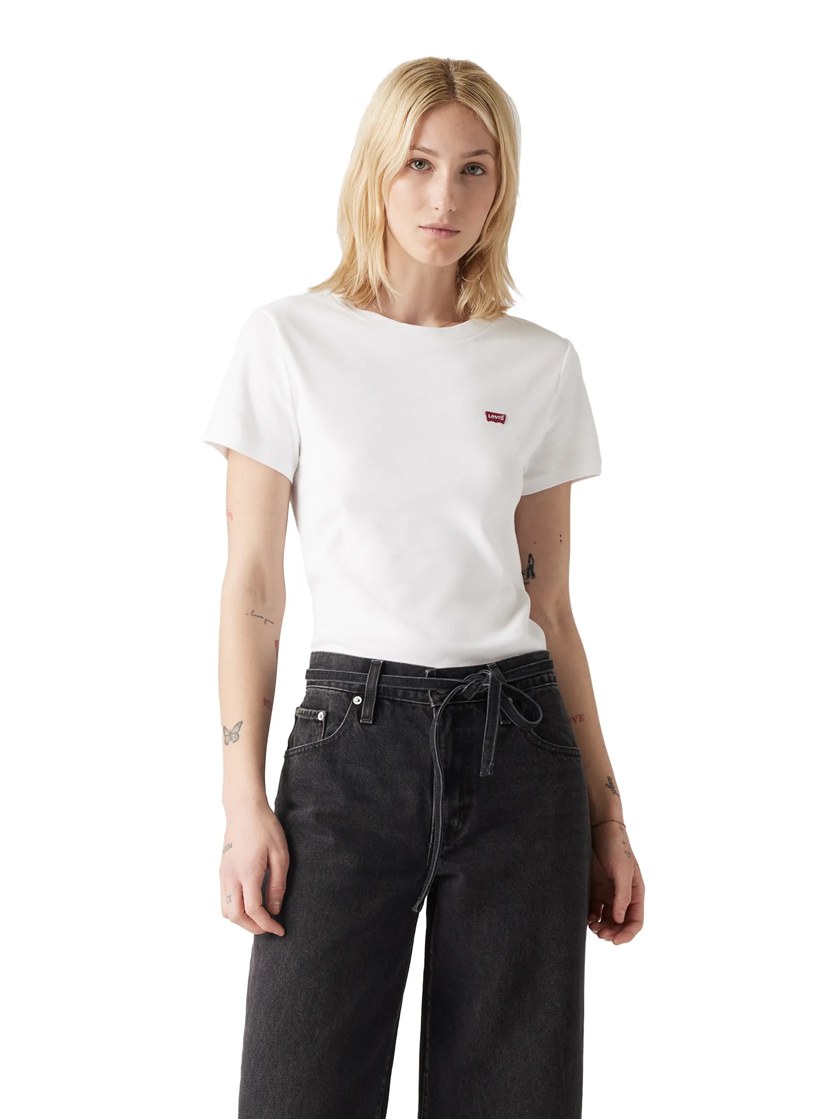 LEVI'S Women's Essential Housemark Short-Sleeve Tee White