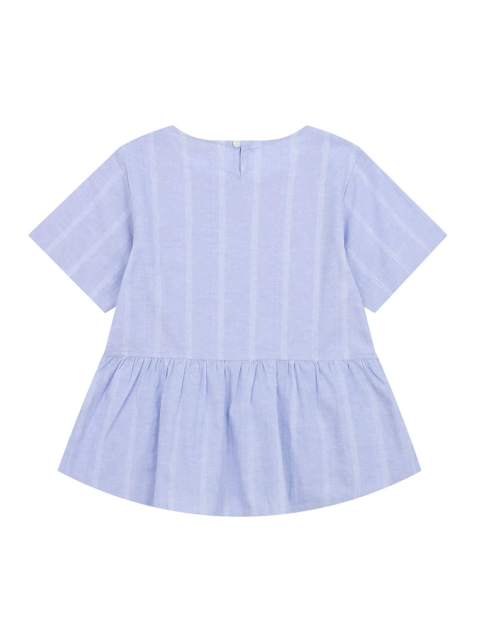 GIORDANO Women's Comfort Linen Shirt Blue x White