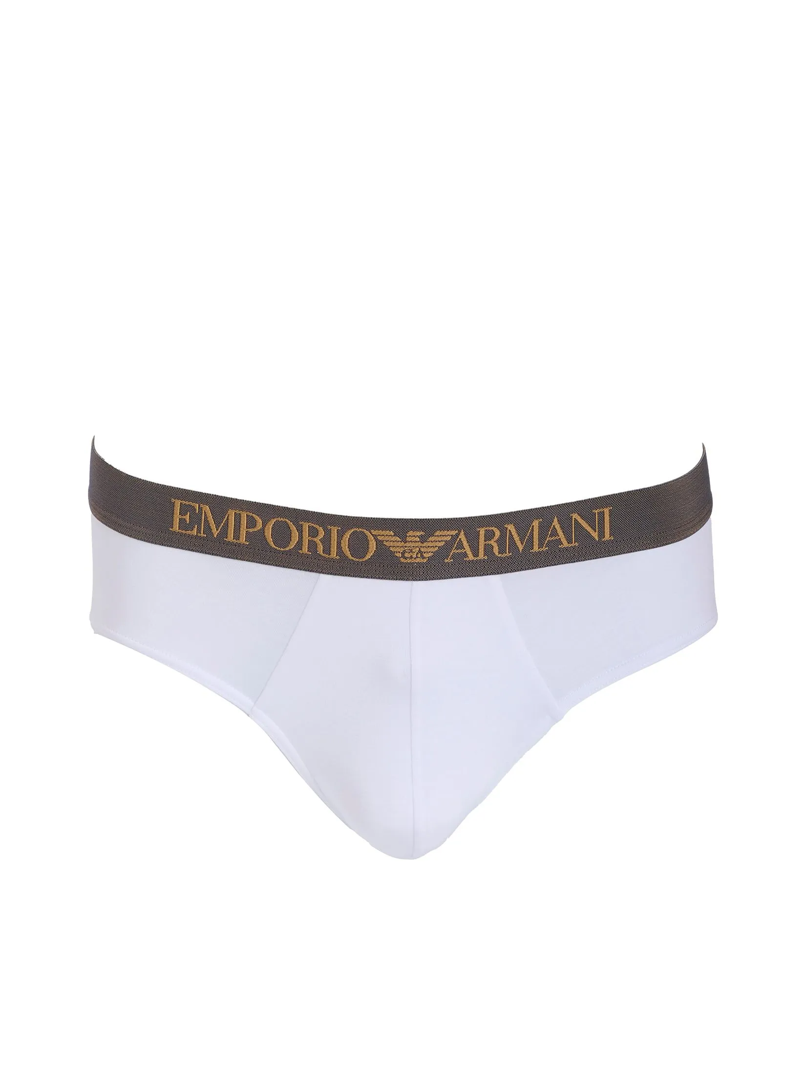 EMPORIO ARMANI Men Underwear Brief 2 Pack SS25 M0079 White / Armani Blu