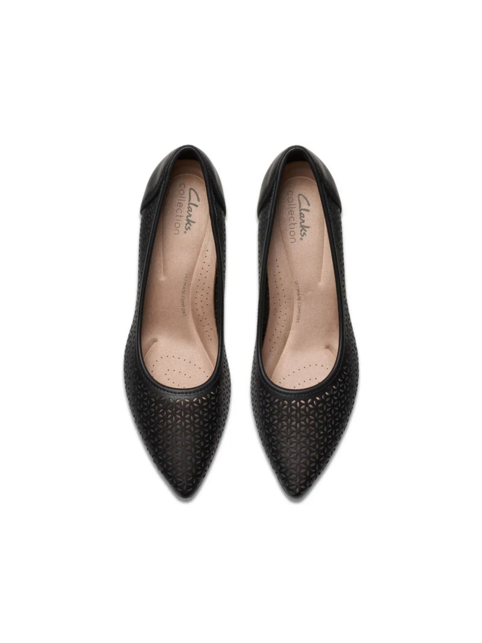 CLARKS KEPLEY SKY Black Leather Women's High Heels