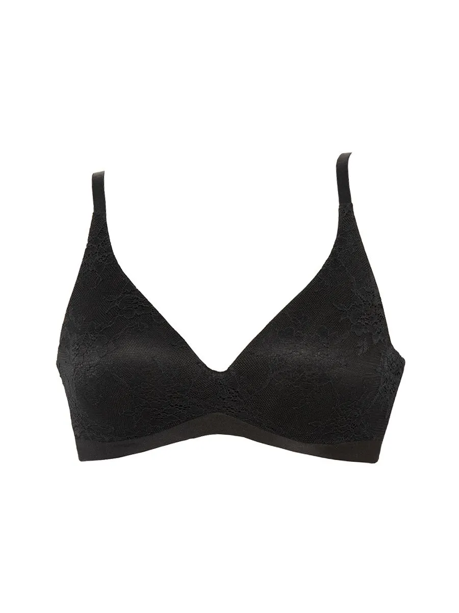 BSC LINGERIE Women Lace NONWIRE BRA BB3557 BLACK Size - B80